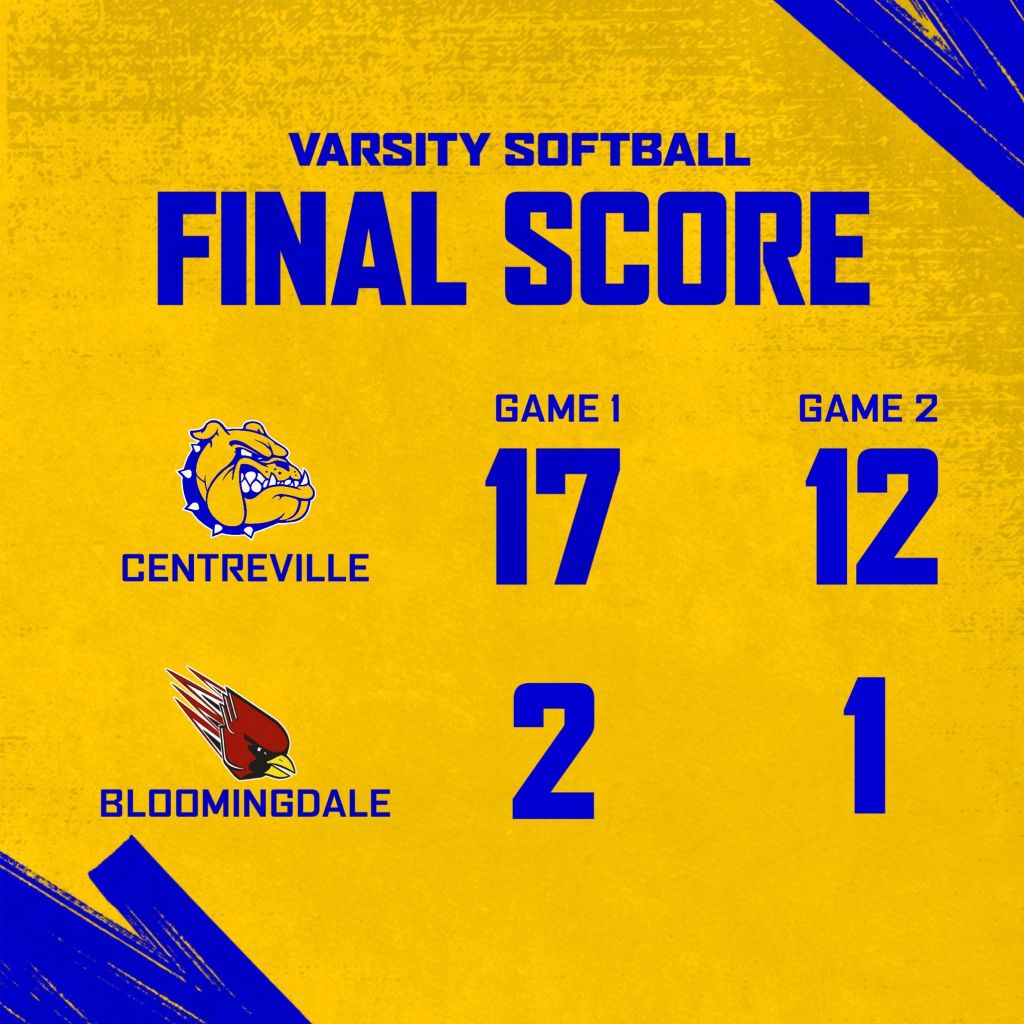 Centreville softball sweeps Bloomingdale in DH